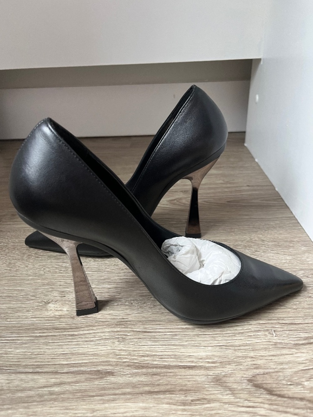 Mimosa Black Nappa Leather Pumps | Size 38 | New in Box